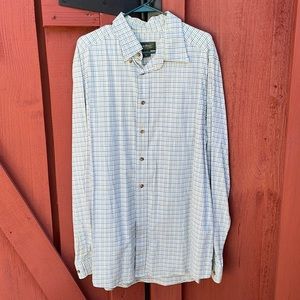Eddie Bauer Men’s Button Down Shirt - Green plaid - Size XL